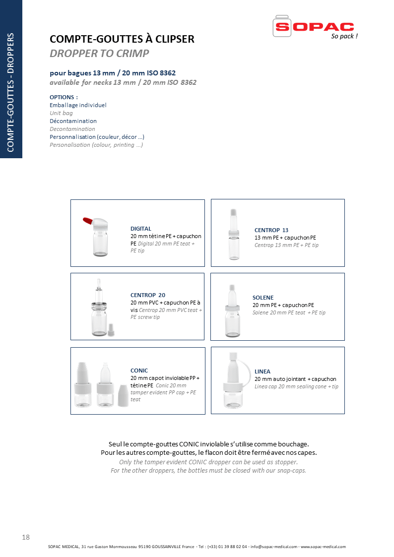 Compte-gouttes à clipser